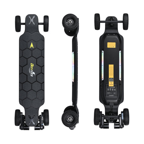 H2X Electric skateboard Belt drive Brushless Motor 3300w , Max speed 40km/h ,Battery Capacity 7500mAh, Max range 18km