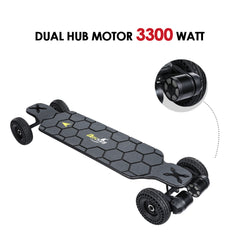 H2X Electric skateboard Belt drive Brushless Motor 3300w , Max speed 40km/h ,Battery Capacity 7500mAh, Max range 18km