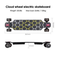 DBSSK8 H2B-02 MAX Dual Hub Motor 1000W 25MPH and 105mm Wheel for Adults, Urban Transportation Hack