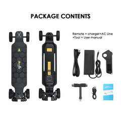 H2X Electric skateboard Belt drive Brushless Motor 3300w , Max speed 40km/h ,Battery Capacity 7500mAh, Max range 18km