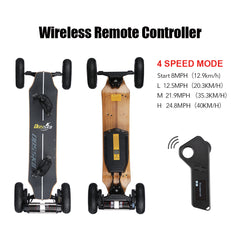 H2C-01Pro off-road electric skateboard Belt motor 3300W,Max speed 40km/h ,Battery capacity 10000mAh ,Max range 20km