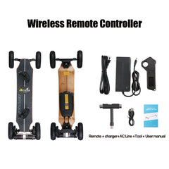 H2C-01Pro off-road electric skateboard Belt motor 3300W,Max speed 40km/h ,Battery capacity 10000mAh ,Max range 20km